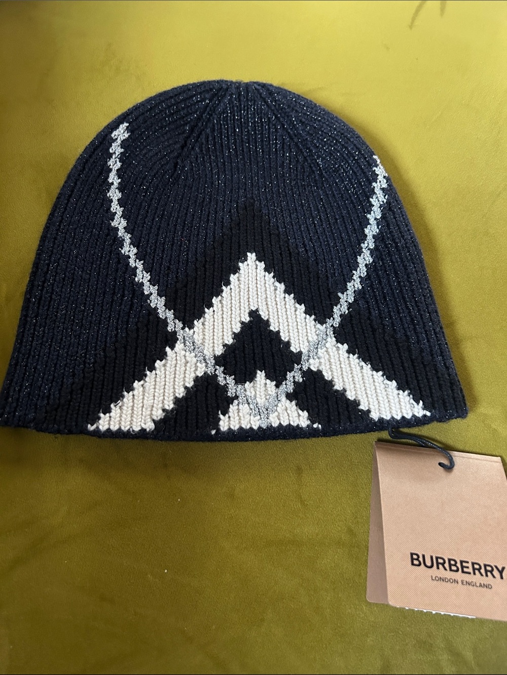 Burberry Chevron Knit Beanie